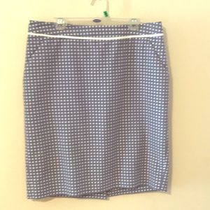 *2 for 30* The Limited blue polka dot pencil skirt